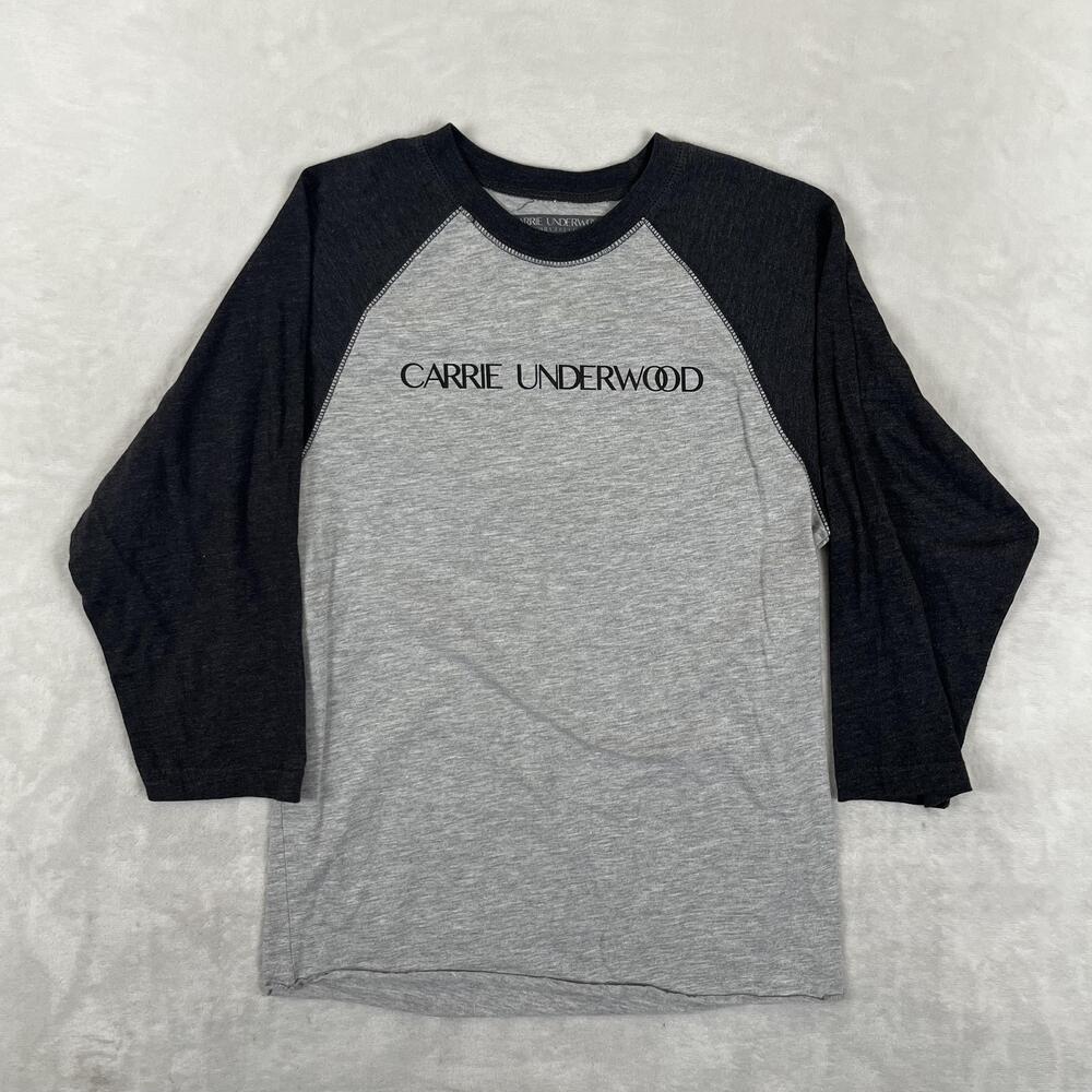 Carrie Underwood Long Sleeve T-Shirt Womens Small Gray Storyteller Tour Raglan